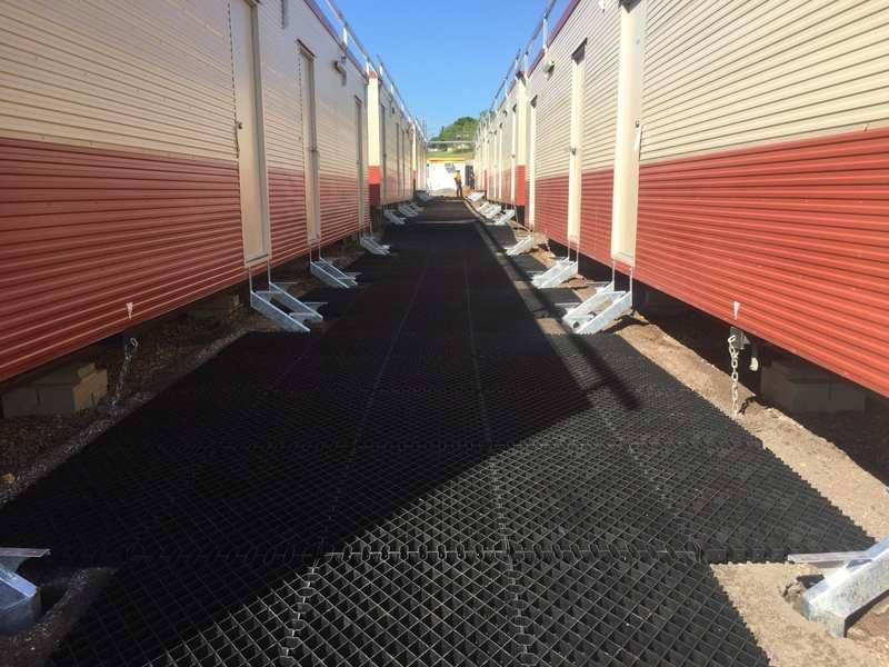 MAXABASE grid walkways between camp buildings