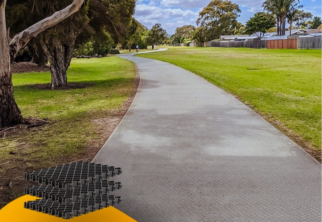 MAXABASE path winding through a park